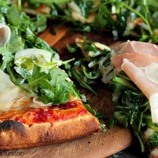 Prosciutto & Arugula , Sausage & Onions Pizza